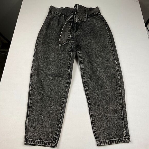 BlankNYC Womens High Waisted Jeans Black Tie Waist Skinny Boho Zip Up Size 27 - Picture 1 of 11